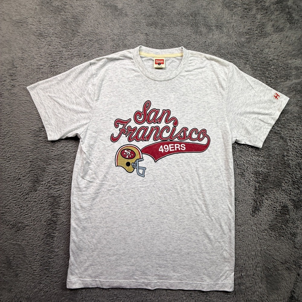 Homage San Francisco 49ers Retro Vintage Style Shirt Single Stitch Mens S Crew